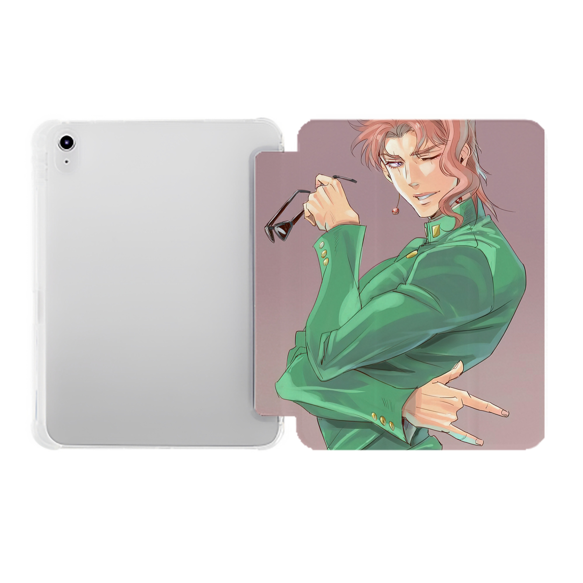 （画像用） ジョジョの奇妙な冒険 JoJo's Bizarre Adventure IPad ケース ペン収納付き 三つ折りスタンド PUレザー×シリコン 対応機種9.5/10.5/10.9インチ